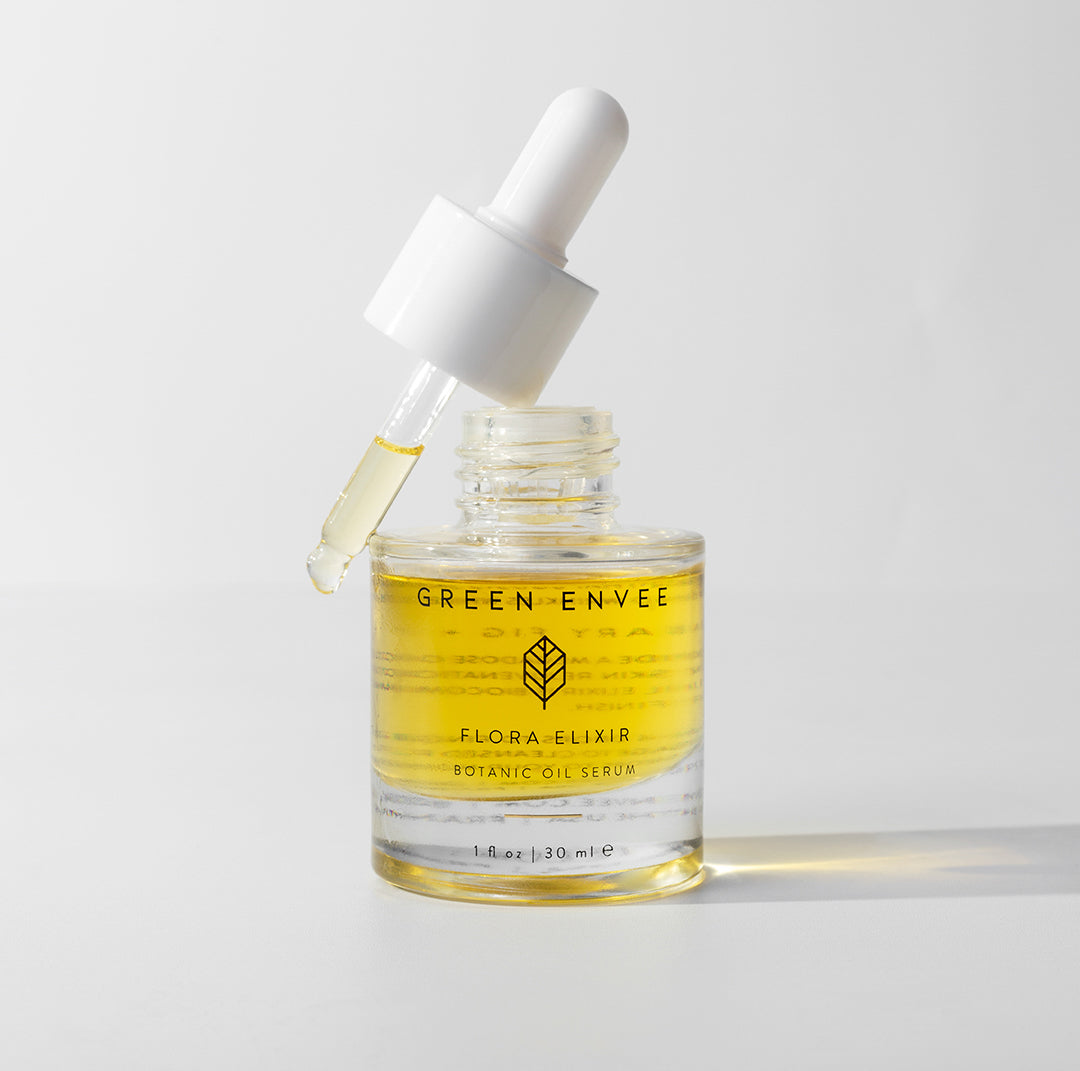 moisturizing, brightening, firming, green envee flora elixir botanic oil with dropper at heaven on earth in aspen