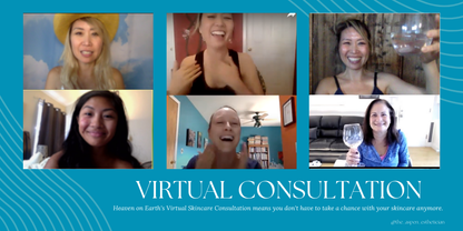 image of the aspen esthetician during three virtual skincare consultations. 