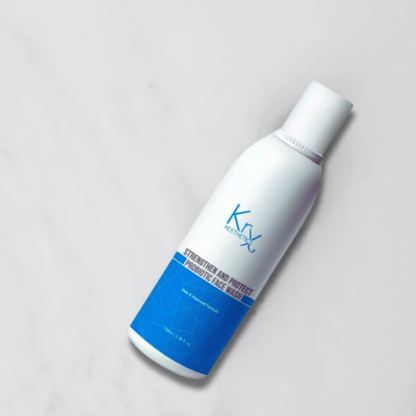 white pump bottle of the krx strengthen and protect probiotic face wash angled. 