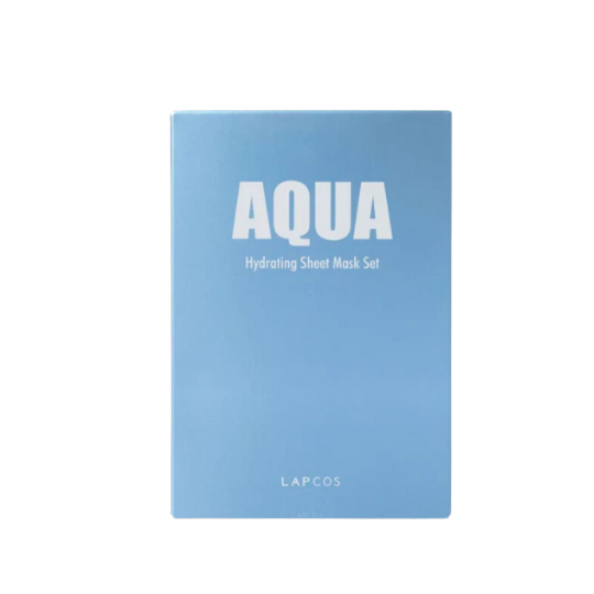 image of the beautiful blue box of the aqua sheet mask from lapcos at heaven on earth aspen