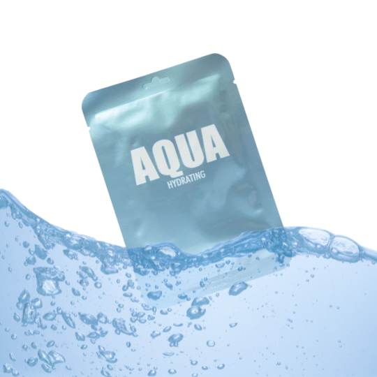 image of the lapcos aqua hydrating sheet mask floating in water that&