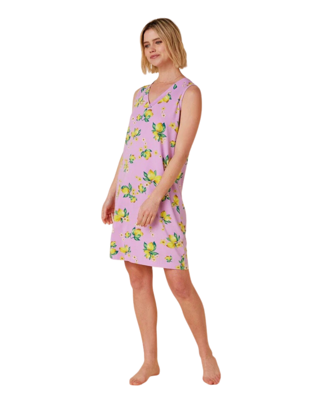 cats pajamas lemon blossom pima knit sleep dress at heaven on earth in aspen